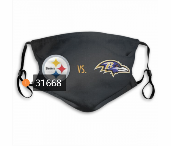 2020 NFL Pittsburgh Steelers 26051 Dust mask with filter->nfl dust mask->Sports Accessory